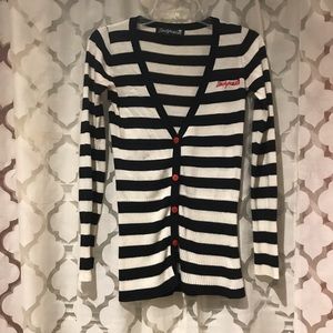 Sourpuss Black & White striped cardigan